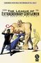 Text: "The League of Extraordinary Gentlemen: The Absolute Edition." Illustration von fünf abenteuerlichen Figuren, darunter ein großes Monster., Buch
