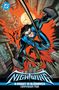 Nightwing: A Knight in Blüdhaven Compendium Four. Superheld in Blau schwingt an Seil, Stadtlandschaft im Hintergrund., Buch