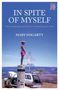 „IN SPITE OF MYSELF“; Untertitel: „From mountains and men to swimming and souks“; Autor: „MARY FOGARTY“. Junge steht auf einem Pfeiler neben einem Auto, weite Landschaft im Hintergrund., Buch