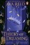 "A Theory of Dreaming; Ava Reid." Eine Krone schwebt in einem blauen Raum, umgeben von Fischen und Pflanzen.