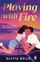„Playing with Fire“. „They said it was just for the summer...“ Illustration: Paar im Sonnenuntergang in einem Ruderboot., Buch