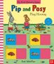 "Pip and Posy: Play Hooray" steht oben, darunter cartoonartige Tiere beim Spielen. Farbenfrohe Spielflächen., Buch