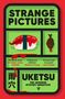 "STRANGE PICTURES", "UKETSU", "THE JAPANESE MYSTERY SENSATION"; Sushi und Fischsauce-Illustration auf grünem Hintergrund., Buch