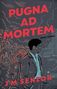 "PUGNA AD MORTEM, BOOK THREE, JM SENIOR" steht in kräftigem Rot. Zwei Personen stehen Rücken an Rücken in urbaner Umgebung., Buch