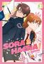 Zwei Personen in Schuluniformen, umgeben von Büromaterialien. Text "SORA & HAENA!" und "VOLUME 2". Verspielte Elemente., Buch