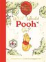 "What Would Pooh Do?" und "A small bear's guide to a happier life". Illustration von Winnie Puuh an einem Ballon., Buch