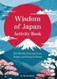 "Wisdom of Japan Activity Book", 120 Aktivitäten. Illustration eines roten Kreises, Berges und Kirschblüten., Buch