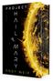 Text: "Project Hail Mary, Andy Weir." Ein Astronaut schwebt vor einem gelben Sonnensturm in der Dunkelheit. Buchcover., Buch