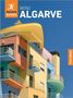 "Rough Guides Mini Algarve" und "Free eBook". Ein modernes Gebäude mit bunten Fassaden unter einem klaren blauen Himmel., Buch