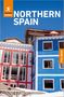 "NORTHERN SPAIN" ist in Weiß auf Blau geschrieben. Ein Bild zeigt farbenfrohe Häuser, links rot-weiß, rechts blau-weiß., Buch