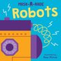 "MASK-A-RADE Robots, illustrated by Rae Minos." 
Illustration eines bunten Roboters mit Spiralkabel und Blitzen.