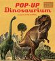 Text: "POP-UP Dinosaurium, Curated by Chris Wormell". Illustration von zwei Dinosauriern in einer prähistorischen Landschaft., Buch