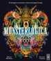 Cover mit dem Titel "MONSTERLOGICA". Illustration von farbenfrohen, fantastischen Kreaturen und floralen Mustern., Buch