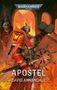 Logo: "WARHAMMER 40,000". Text: "APOSTEL DAVID ANNANDALE". Illustration: Krieger in Rüstung mit Buch und Schädelstab., Buch