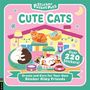 "Cute Cats", "Over 220 Stickers!", "Create and Care for Your Own Sticker Kitty Friends." Illustration von niedlichen Katzen., Buch