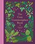 "The Cozy Commonplace Book" von Miranda Mills, umrahmt von grünen Pflanzen und Sternen auf violettem Hintergrund., Buch