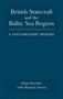Titel: British Statecraft and the Baltic Sea Region: A Documentary History. Autoren: Hugo Bromley mit Brendan Simms. Hintergrund in Blau.