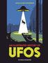 "An Illustrated History of UFOs" von Adam Allsuch Boardman. Ein UFO strahlt ein Reh auf einer nächtlichen Straße an., Buch