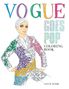 "VOGUE GOES POP COLORING BOOK IAIN R. WEBB" Ein stilisierter Mensch in einem bunten Blumenanzug mit Händen in Hüften., Buch