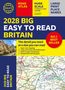 „2028 BIG EASY TO READ BRITAIN“, Road Atlas, große Schrift, Kartenausschnitt unten, Foto von Cottages oben., Buch