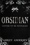„Book Two, Valmora Academy, Obsidian, Cover to be revealed, Ashley Andersen“. Dunkler Hintergrund, dekorative Muster., Buch