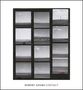 Text: "Robert Adams Contact". Eine Sammlung von Schwarz-Weiß-Fotografien eines weiten, flachen Lands mit Himmel.
