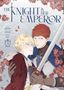 "The Knight & Her Emperor", zwei Figuren, eine mit blonden Haaren und rotem Mantel, die andere mit rotem Haar und Schwert., Buch