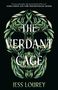 Text: "Jess Lourey", "THE VERDANT CAGE", "Why escape paradise?"; Pflanzen bilden einen Schädel.