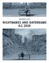 "Mirko Ilić: Nightmares and Daydreams A.C. 2020." Oben: Person auf Bank mit Stadt im Hintergrund. Unten: Ruinenlandschaft., Buch