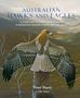 Titel: "Australian Hawks and Eagles" von Peter Slater & Sally Elmer. Illustration eines Adlers auf einem Baumstumpf.