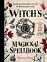 „Witch's Magickal Spellbook“ von Priestess Moon, verziert mit Pflanzen, einem Raben, Schädel, Stern und einem Insekt., Buch