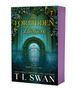 „The Forbidden Italian“, „House of Ferrari“, „For her, he will break every rule...“; ein Tor in einem mystischen Wald., Buch