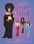"STYLE ICONS CHER" in großen Buchstaben. Darunter: "A Dress-Up Paper Doll Book". Illustration von Cher in verschiedenen Outfits., Buch