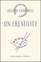 Buchtitel: "On Creativity" von Joseph Campbell. Illustration einer Malpalette mit Pinseln.