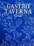 Text: "GASTRO TAVERNA", "RECIPES OF A NEW GREEK CUISINE". Blaues Cover mit Illustrationen griechischer Inseln und Sehenswürdigkeiten., Buch