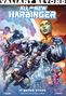 "VALIANT BEYOND", "ALL-NEW HARBINGER", "IT NEVER STOPS". Illustration von Superhelden in kraftvollen Posen., Buch