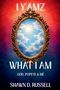 Text: "I Y’AMZ WHAT I AM: God, Popeye & Me. Shawn D. Russell." 
Ein Himmel in goldener Rahmung auf farbigem Hintergrund.