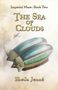 Text: Imperial Mars: Book Two, The Sea of Clouds, Sheila Jenné. Zeigt ein Luftschiff und ein Flugzeug in Wolken., Buch