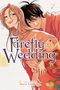 „Firefly Wedding“, zwei Personen in liebevoller Umarmung, rote Blumen, ein Mann und eine Frau lächeln, Zeichnung., Buch
