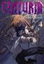 "Centuria", "Story & Art by Tohru Kuramori", "4". Zwei Figuren in einem heftigen Regen, eine hält die andere mit ausgestreckter Hand zurück., Buch