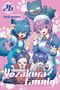 „Mission: Yozakura Family“. Illustration mit Figuren in bunten Outfits, verspielten Posen und fröhlichen Gesichtern., Buch