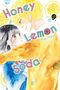 „Honey Lemon Soda“ und „Cover not final“. Illustration zweier Figuren: junges Mädchen mit dunklem Haar, Junge mit blondem Haar., Buch