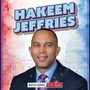 Text: "HAKEEM JEFFRIES" und "BOTH SIDES of the AISLE". Illustration eines Mannes mit Krawatte; im Hintergrund das Kapitol., Buch