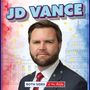 "JD VANCE" und "BOTH SIDES of the Aisle" auf patriotischem Hintergrund mit Sternen und Kapitol., Buch