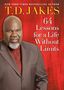 T.D. JAKES: 64 Lessons for a Life Without Limits. Ein Mann in einem braunen Anzug vor einem roten Hintergrund.