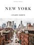 "EDIZIONI JONGLEZ", "NEW YORK", "L’ATLANTE SEGRETO". Blick auf eine belebte Straße in New York mit Hochhäusern im Hintergrund., Buch