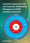 Texte: "Customer Experience (CX)" und "Customer Relationship Management (CRM) praktisch anwenden". Kreisdiagramm mit Begriffen.
