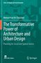 Buchtitel: "The Transformative Power of Architecture and Urban Design". Grüner Hintergrund mit geometrischem Muster., Buch