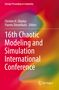 Buchtitel: "16th Chaotic Modeling and Simulation International Conference". Farbige abstrakte Hintergrundgestaltung., Buch