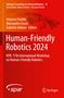 "Human-Friendly Robotics 2024" mit Namen der Herausgeber. Illustration einer Roboterhand, Springer-Logo unten., Buch